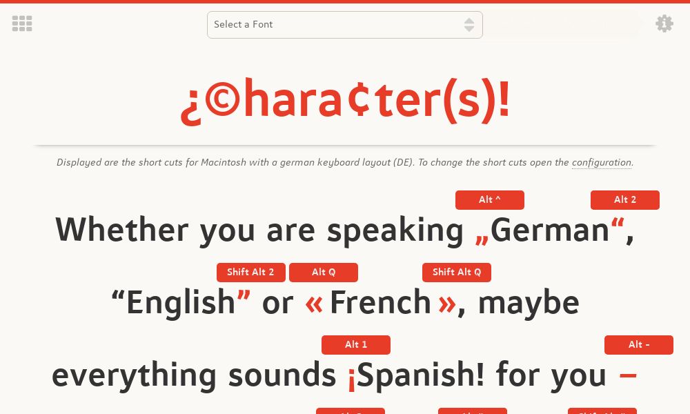 Screenshot of ¿©hara¢ter(s)!