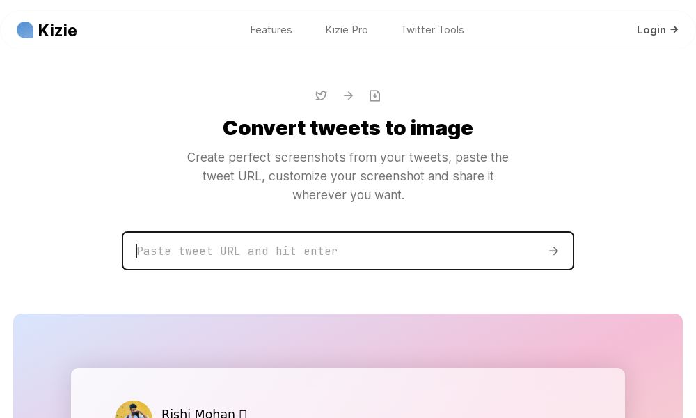 Screenshot of Convert Tweet to Image