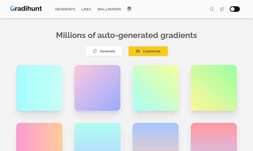 Screenshot of Gradihunt