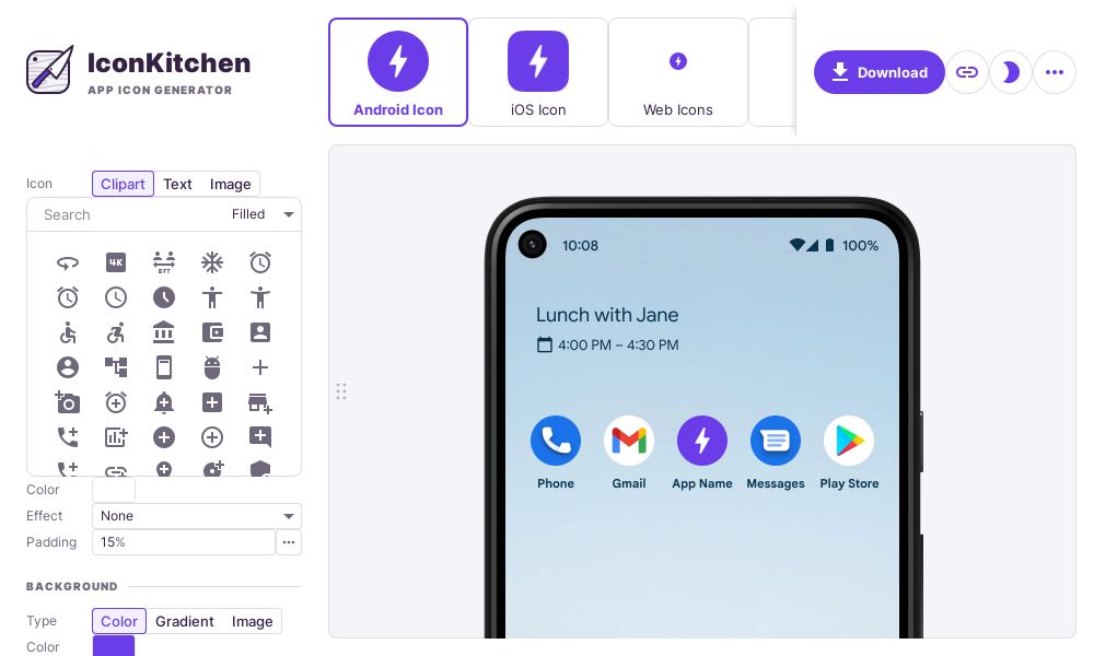 Screenshot of IconKitchen