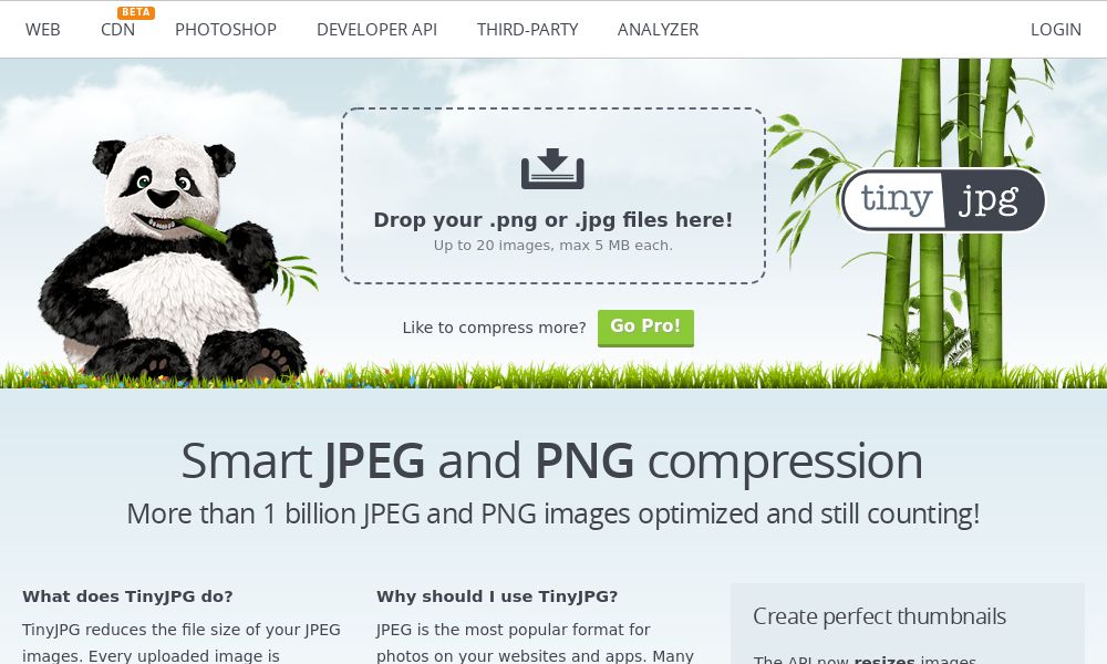 Screenshot of TinyJPG/TinyPNG